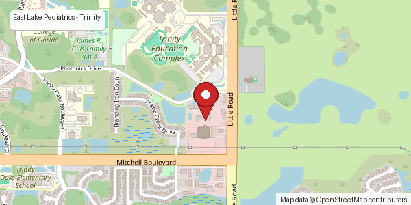 Static map for East Lake Pediatrics Trinity location